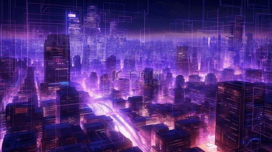 科技城市信号数据传输物联网世界背景