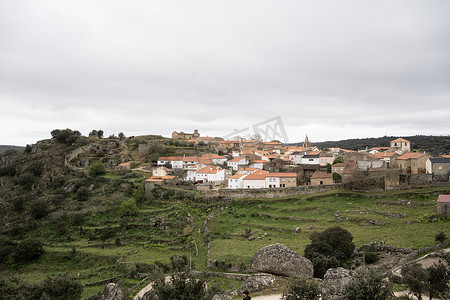 瓜尔达摄影照片_Castelo Mendo 在葡萄牙的历史村庄。