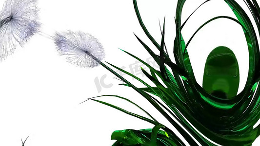 蒲公英种子植物 3d 渲染
