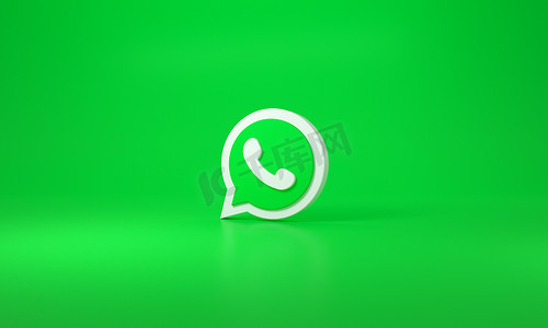 绿色背景上的 Whatsapp 标志。