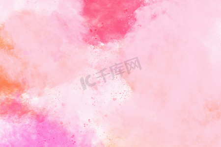 粉红色色调中彩色粉末的抽象图像