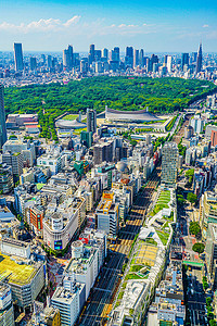 涩谷摄影照片_从涩谷天空看到的东京城市景观