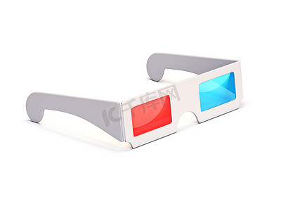 3d效果眼镜摄影照片_3D眼镜侧视图3D