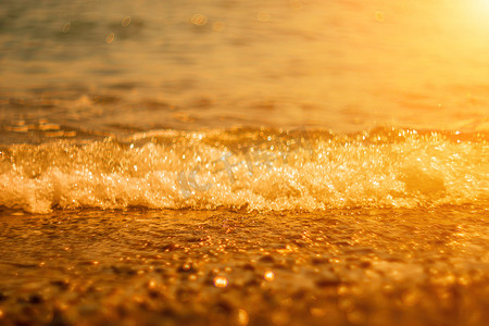 抽象自然夏季海洋日落海背景。