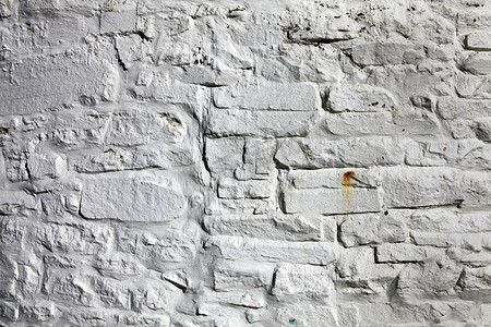 古板的肮脏的灰色被绘的砖石墙背景