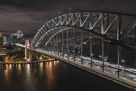 悉尼海港大桥在晚上