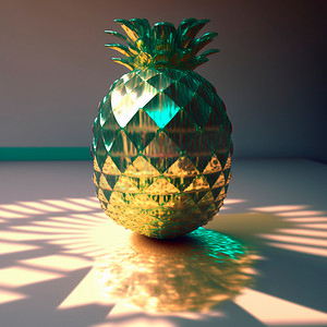 桌上金菠萝的 3d 图像