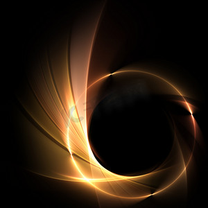 金色圆弧摄影照片_与火环的抽象背景