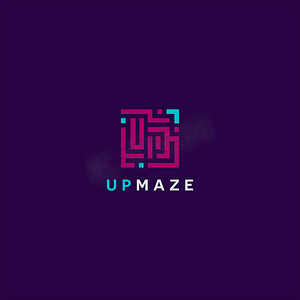 创意 upmaze 矢量图标隔离徽标模板。