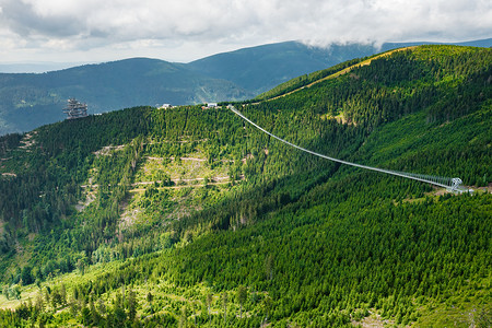 Sky Bridge 721是森林中两座山之间最长的吊桥