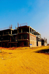 艾哈迈达巴德，印度古吉拉特邦，2020年3月：艾哈迈达巴德新建建筑的抽象视图