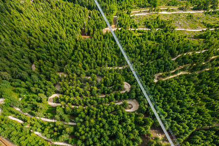 捷克共和国 Dolni Morava 721 天桥的俯视图。