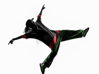 嘻哈头像摄影照片_嘻哈杂技霹雳舞者霹雳舞年轻人剪影
