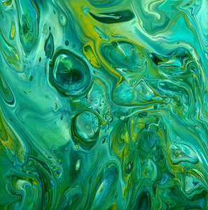 多形状花纹摄影照片_绿色抽象流体艺术背景