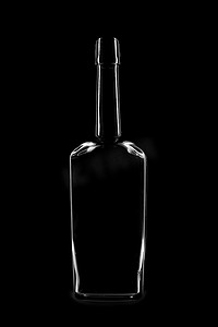 黑色背景上形状优美的瓶子的轮廓