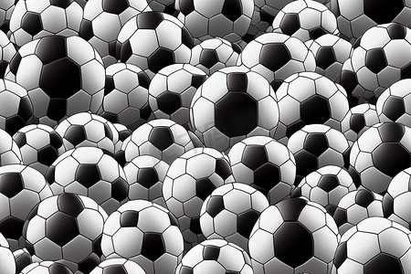 白色和黑色足球的无缝背景 高质量 2d 插图。