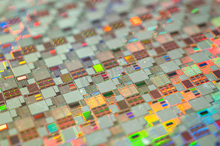 中央处理器摄影照片_用于制造集成电路半导体的硅晶片。