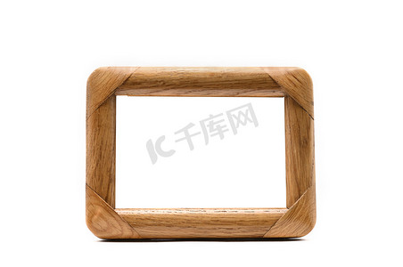 流体边框声优摄影照片_孤立的白色背景上的古董木制相框