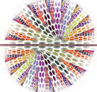 抽象计算机生成的图像延伸到具有相交圆柱体复杂结构的地平线表面。