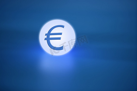 光光摄影照片_带有欧元货币符号的发光光球
