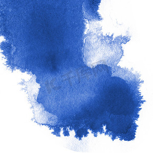 手绘背景与水彩蓝色飞溅。