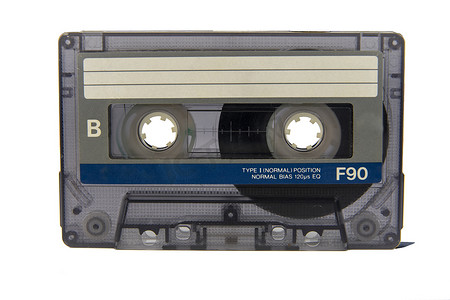 老式磁带摄影照片_在白色背景上隔离的老式磁带录音机录音带