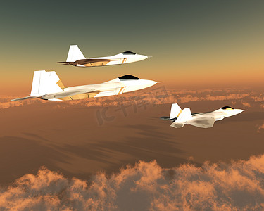 隐身摄影照片_F-22 战斗机在天空中