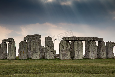 巨石阵摄影照片_英国威尔特郡索尔兹伯里巨石阵站立的新石器时代石头