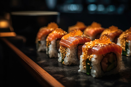 日本寿司卷，风格精致。