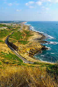 地中海北部摄影照片_从以色列北部 Rosh Hanikra 出发的海岸