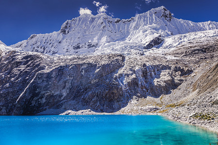 69 n 科迪勒拉布兰卡湖与白雪皑皑的安第斯山脉，安卡什，秘鲁