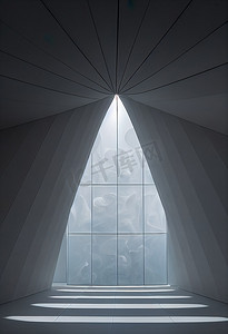 空间拍摄摄影照片_现代当代未来派教堂的内部拍摄，3d 渲染