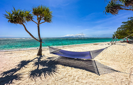 印度尼西亚龙目岛 Gili Trawangan 海滩的海滩景观