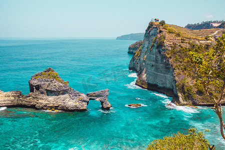 靠近 Atuh 海滩，Nusa Penida 岛，巴厘岛，印度尼西亚。