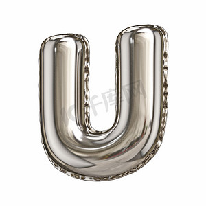 银箔气球字体字母 U 3D