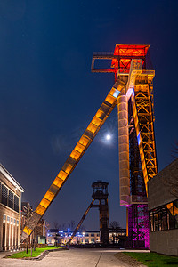 老煤矿概况比利时亨克温特斯拉格夜景图片