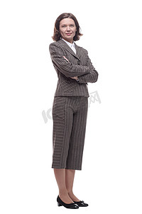 男式裤装摄影照片_在完全 growth.business 女人穿着裤装。