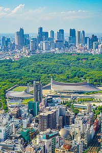 从涩谷天空看到的东京城市景观