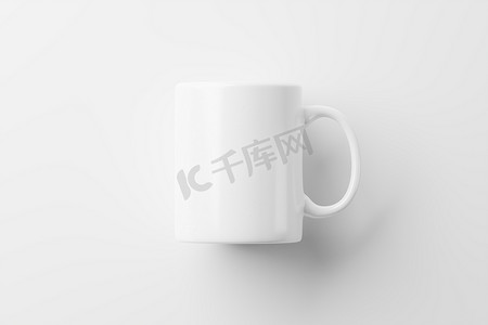 品牌摄影照片_陶瓷杯咖啡茶白色空白 3D 渲染样机