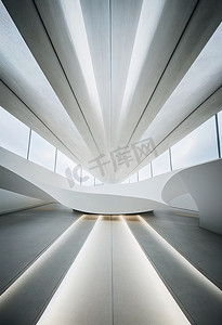 教堂内部摄影照片_现代当代未来派教堂的内部拍摄，3d 渲染
