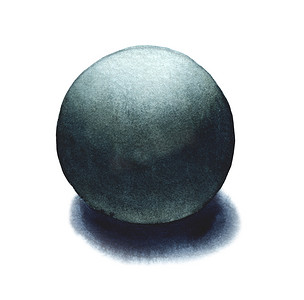 球体，基本几何形状，具有水彩风格的戏剧性光影。