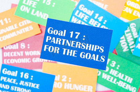 目标 17：实现目标的伙伴关系。可持续发展目标 17 发展目标环境。