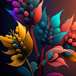 原创花朵摄影照片_带有异国情调的花朵和热带树叶的原创花卉设计。