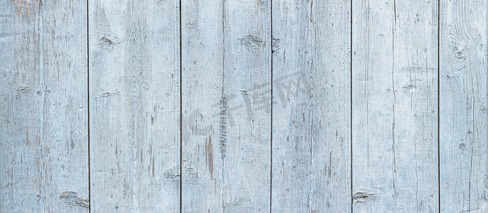 木材质摄影照片_旧褪色木墙纹理的浅蓝色木全景