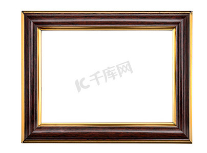 图片边框摄影照片_孤立的白色背景上的老式木制相框。