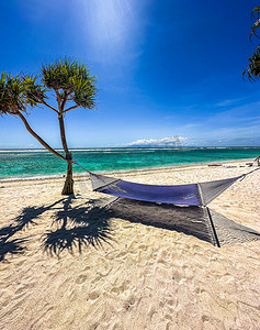 印度尼西亚龙目岛 Gili Trawangan 海滩的海滩景观