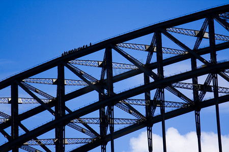悉尼海港大桥上的登山者