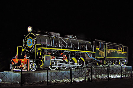 拜月摄影照片_新贾尔拜古里，印度：2012 年 2 月 5 日-WD 级蒸汽机车停在新贾尔拜古里站前。