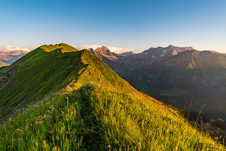 塞外之旅摄影照片_Kleinwalsertal Allgau 阿尔卑斯山的日落之旅
