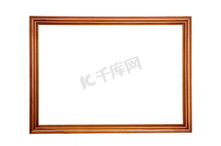 孤立的白色背景上的古董木制相框